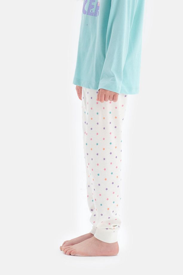Mınt Bisiklet Yaka Unıcorn Baskılı Pijama Takım - 3