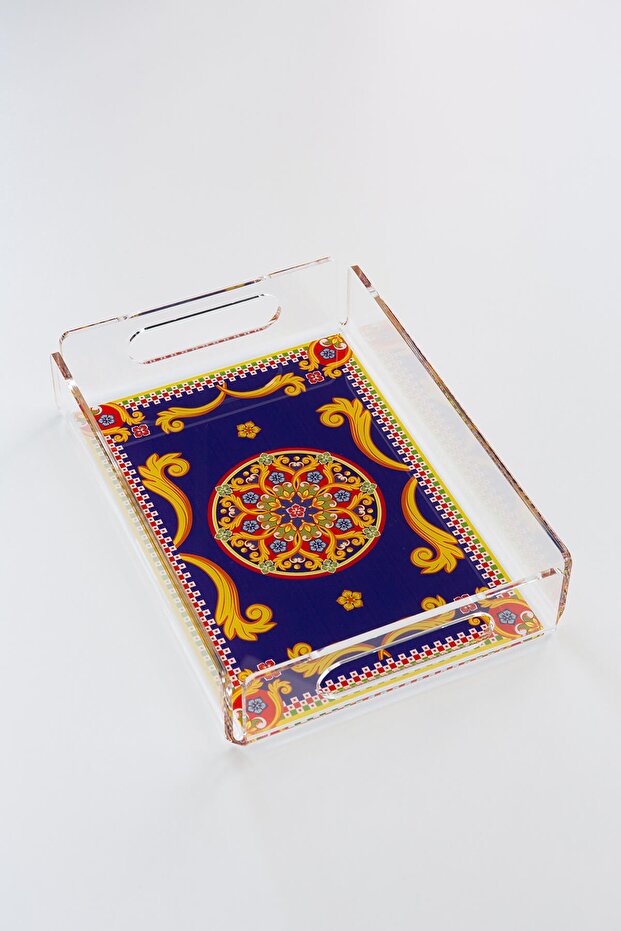 صينية زجاج شبكي بنمط رويال 25 سم × 17 سم