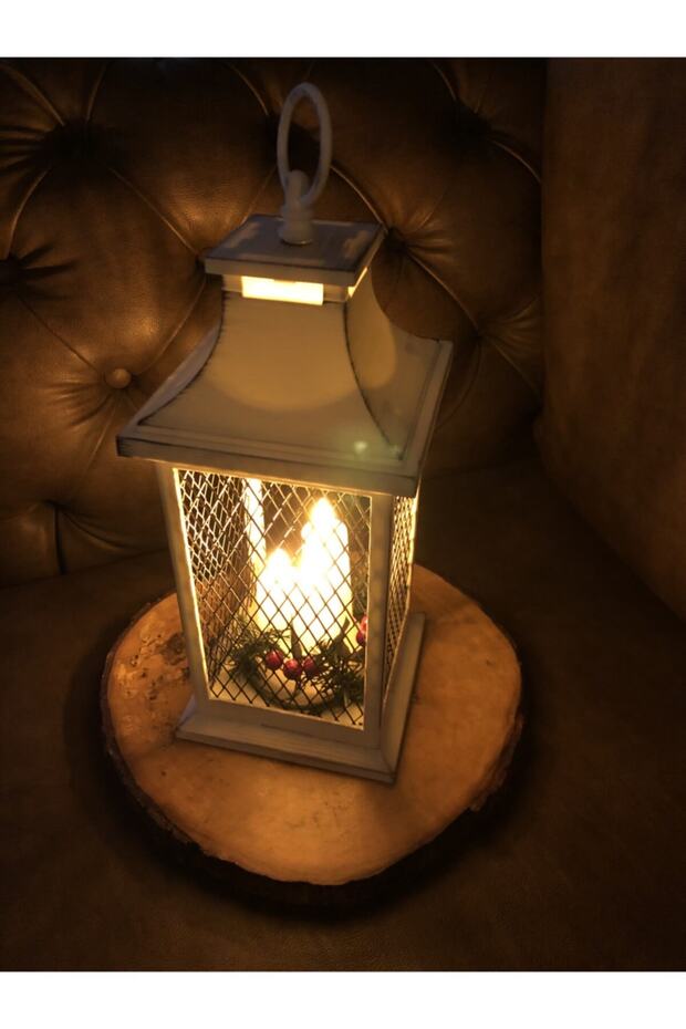 مصباح فانوس ديكور LED للعام الجديد، أبيض - 6