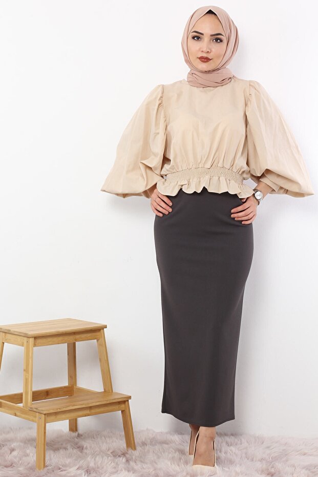 Pencil Skirt Tsd0291 Gray