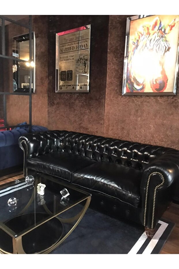 Hakiki Deri Lanchester Chesterfield - 4