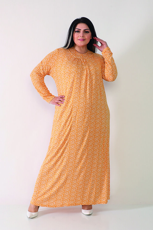 فستان بمقاسات كبيرة مع نمط - 1