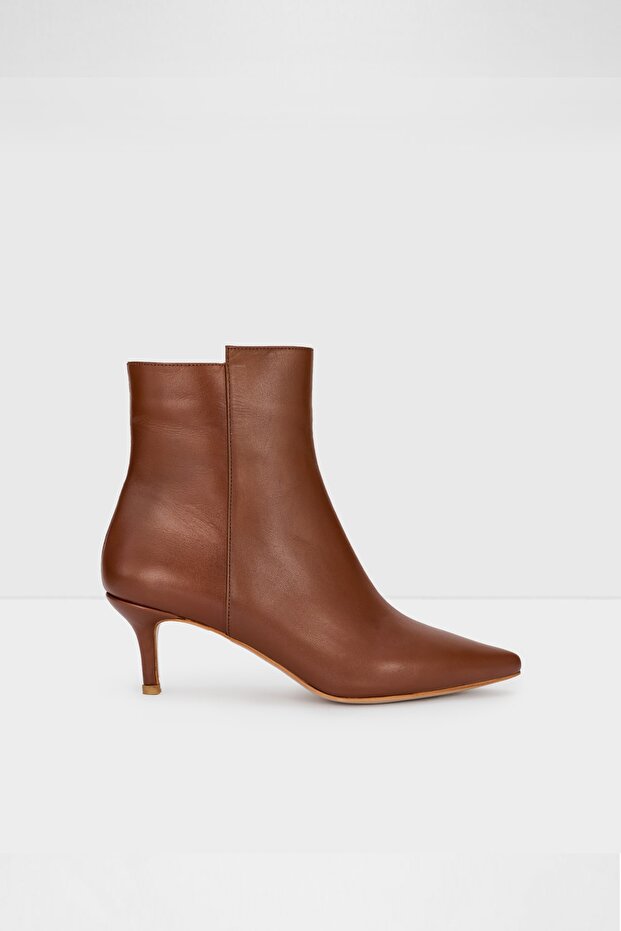 Kadın Taba Hakiki Deri Bootie - 1