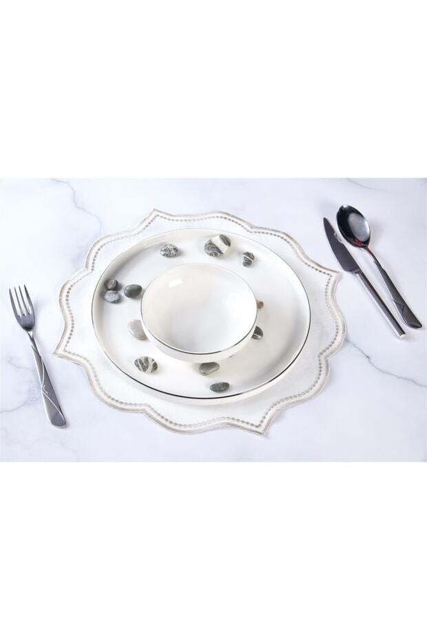 2-Piece Supla Embroidered Lisa Linen Effect (Stone)