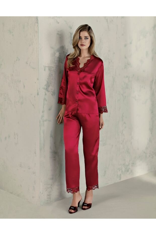 طقم بيجامة ساتان - 1