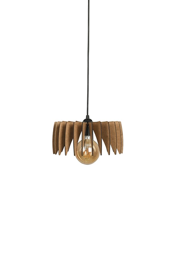 Ahşap Rustik Küçük Boy Tekli Avize - 1