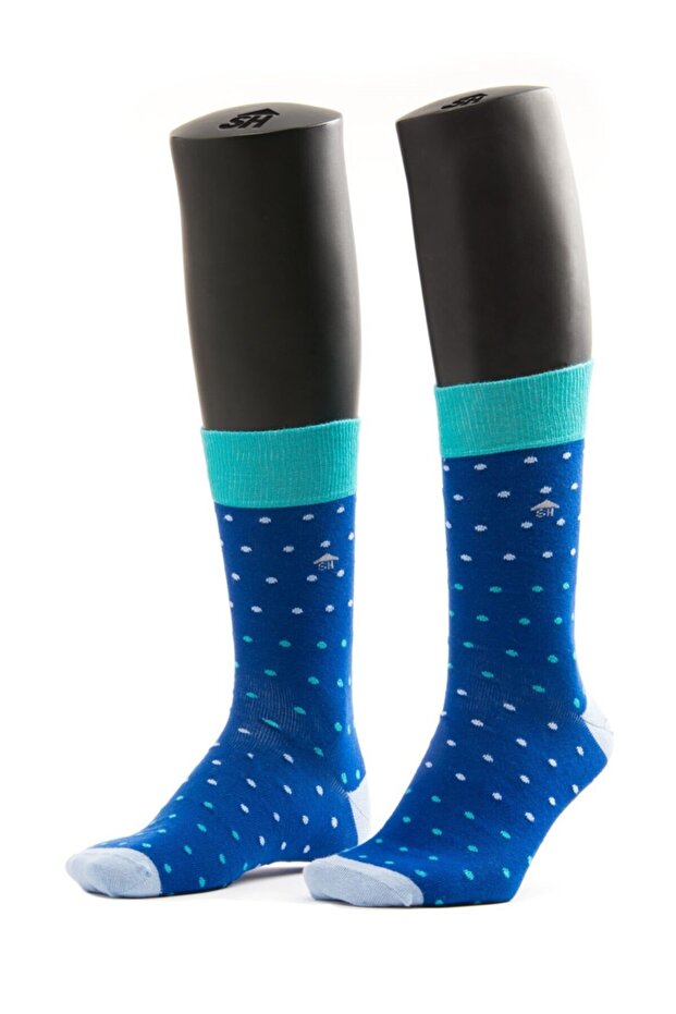 جوارب منقوشة باللون الأزرق - 1