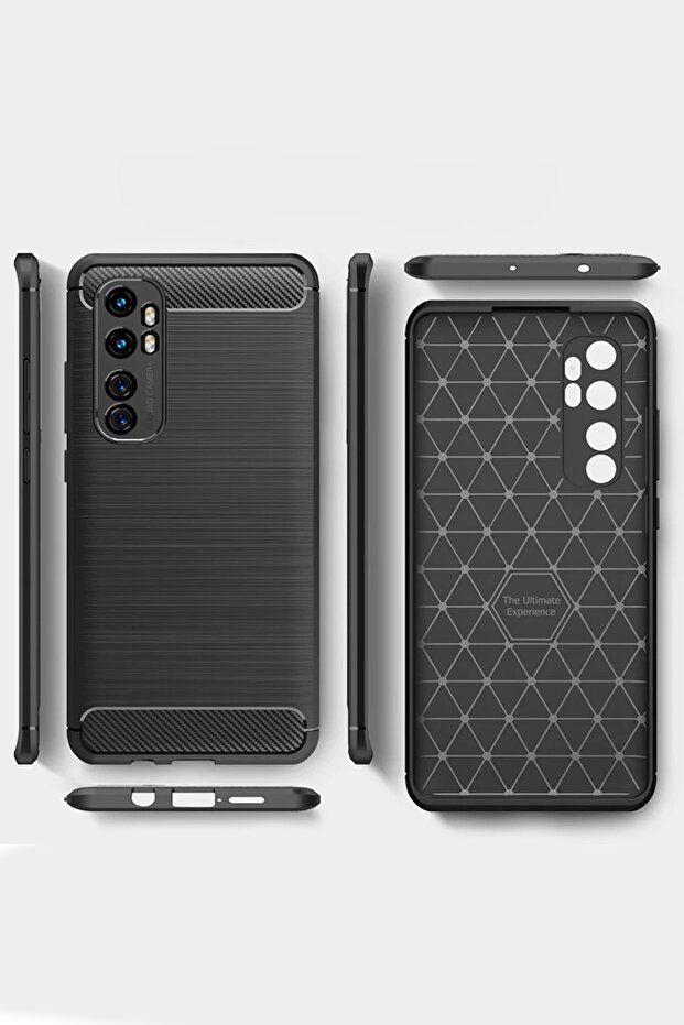 Xiaomi Mi Note 10 Lite Brushed Carbon Fiber Silikon Kılıf - 4