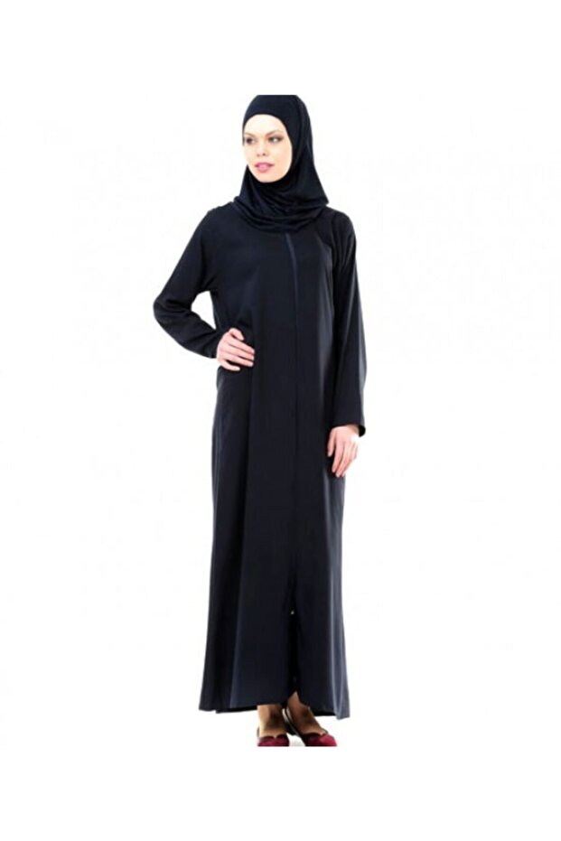Prayer Robe - Covered with Zipper - Navy Blue - No:21