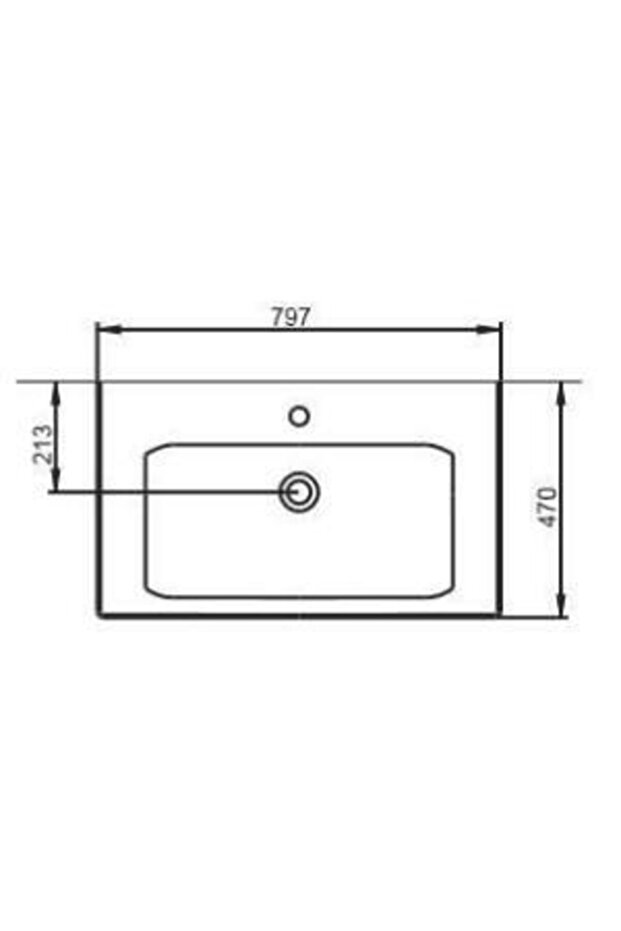 Luna Flat Lavabo 80cm - 3