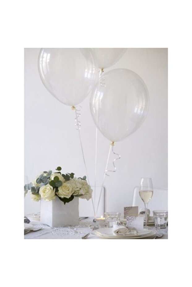 Flat Transparent Balloon 12 Inch 10 Pieces