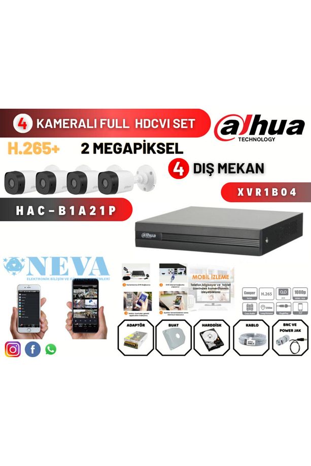 4 Kameralı 2mp Hdcvı Ahd Full Hazır 4'lü Set Dıs Mekan - 10