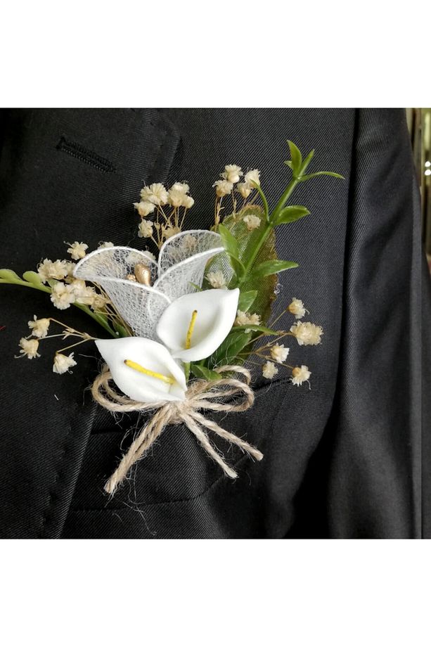 Damat Ve Arkadaşları Için Yaka Çiçeği - Beyaz 64631 - 2