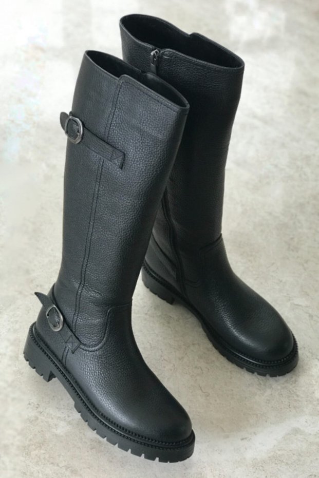 Women's Black Genuine Leather Boots