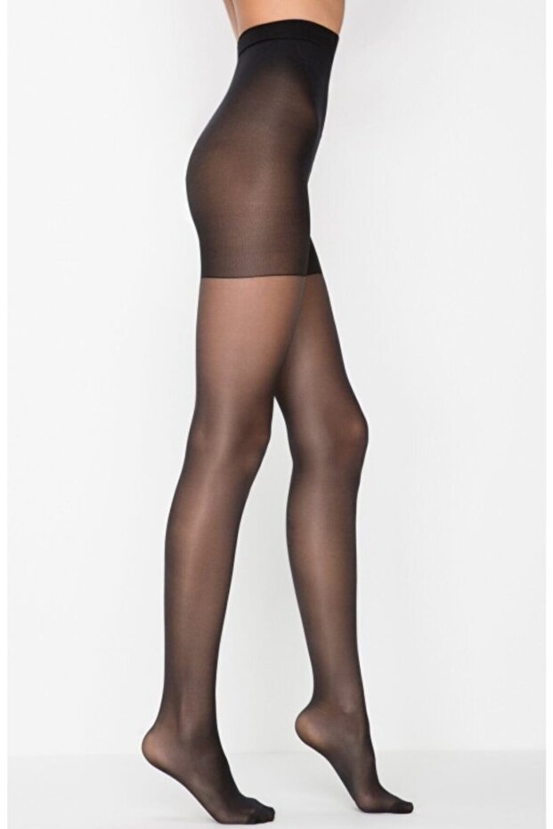 Women's Black Silhouette Corset Pantyhose 3-Piece