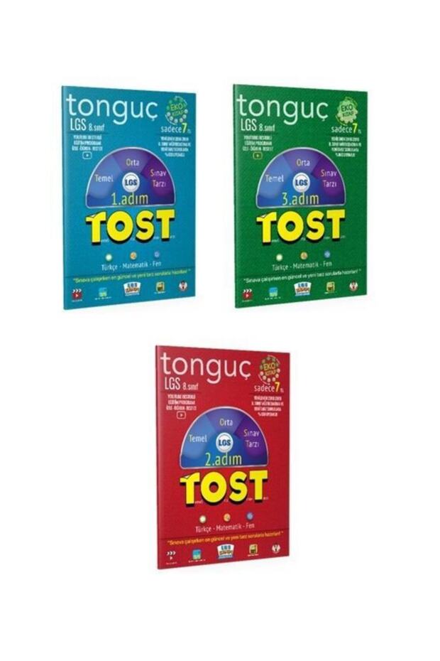 2021 Tonguç Lgs 8.sınıf Tost 3´lü Set 1-2-3. Adım - Eko Kitap - 2