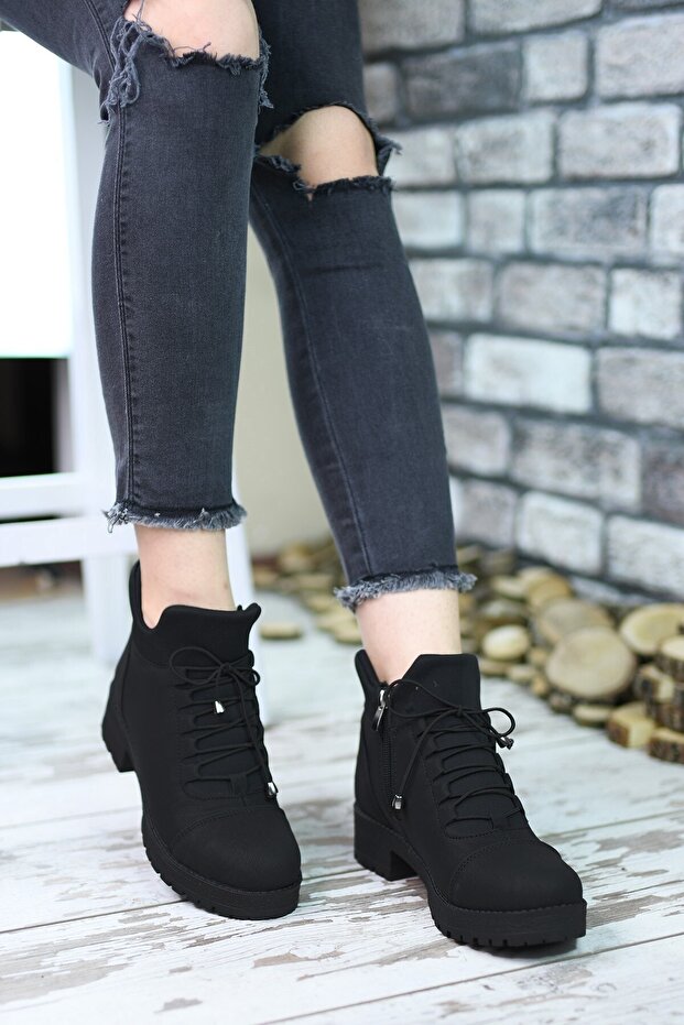 Siyah Kadın Postal Bot 0012720 - 3