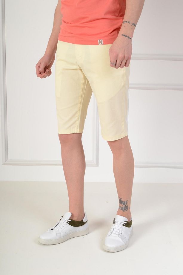 Bermuda Slim Fit Sarı Erkek Şort - 2