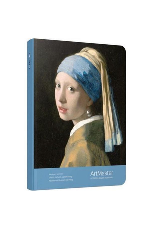 Art Master Iplik Dikişli Sert Kapak 19x26 120 Yaprak Kareli Defter - Inci Küpeli Kız - 1