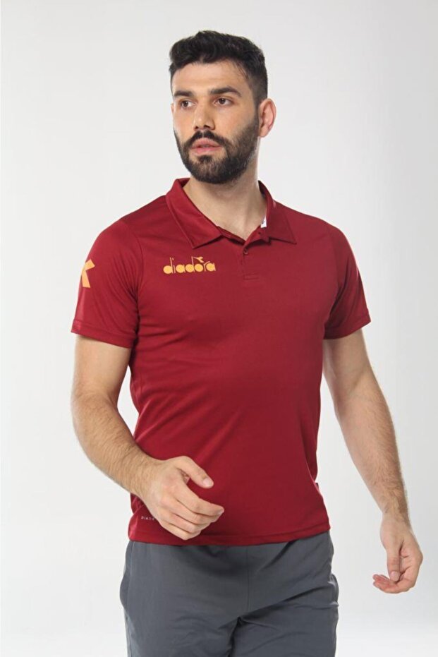 Nacce Burgundy Polo Collar T-Shirt - 1Tsr06-Burgundy