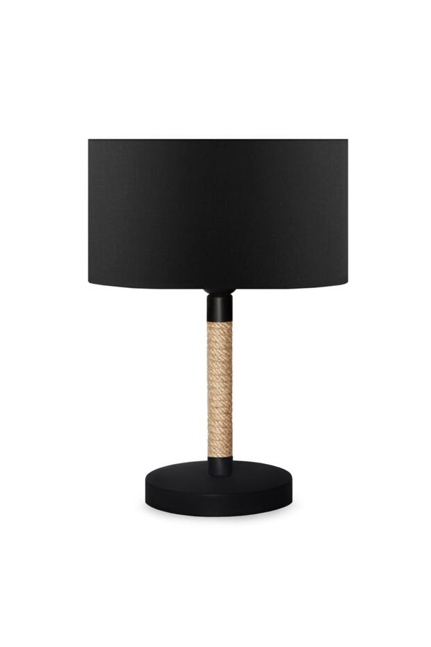 Kumaş Başlıklı Halatlı Dekoratif Abajur Seti - 2