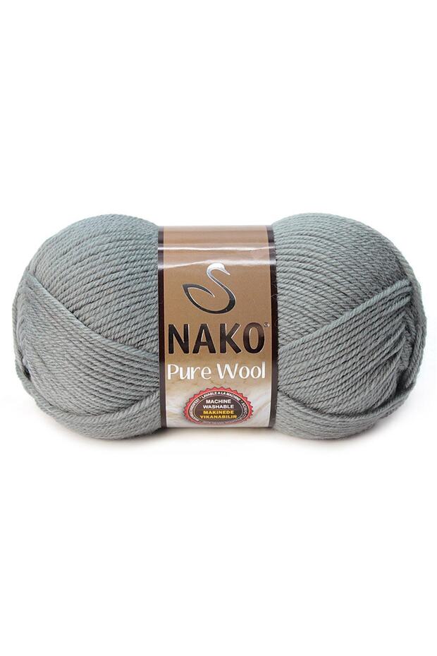 صوف نقي 11207 رمادي فضي - 1