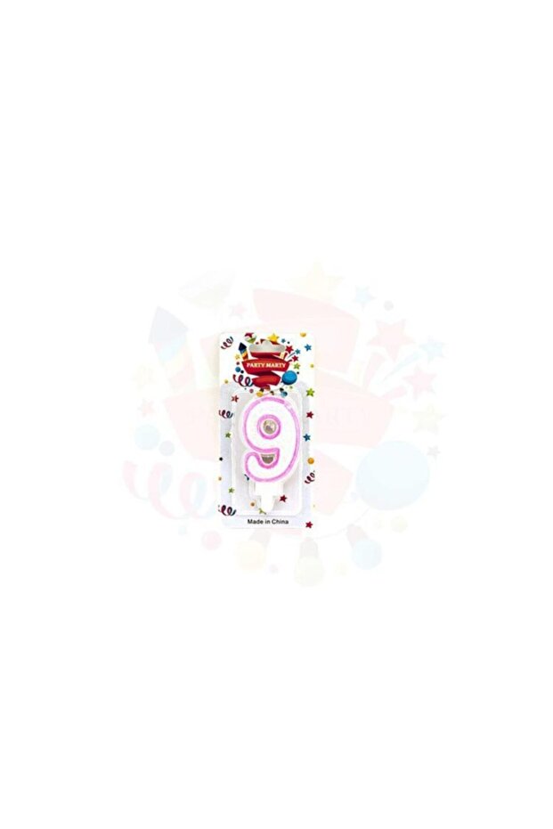 Glitter Candle Number Pink 9 -15623-P9