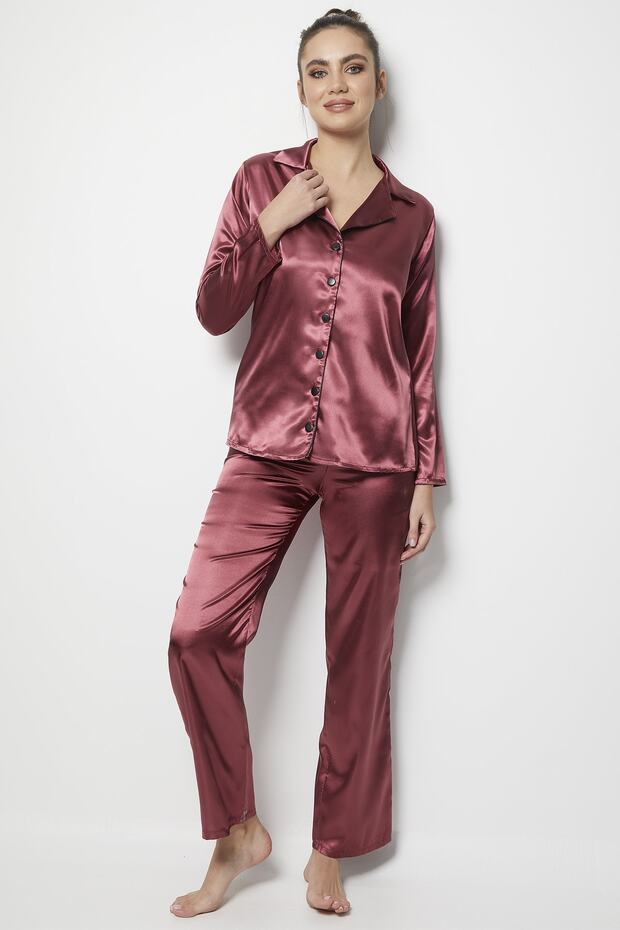 Saten Pijama Takım - 4
