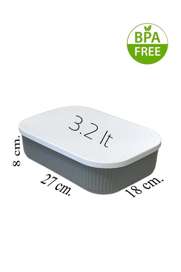 Storage 6 Adet 3.2 Lt Mutfak Saklama Kabı Gri - 2