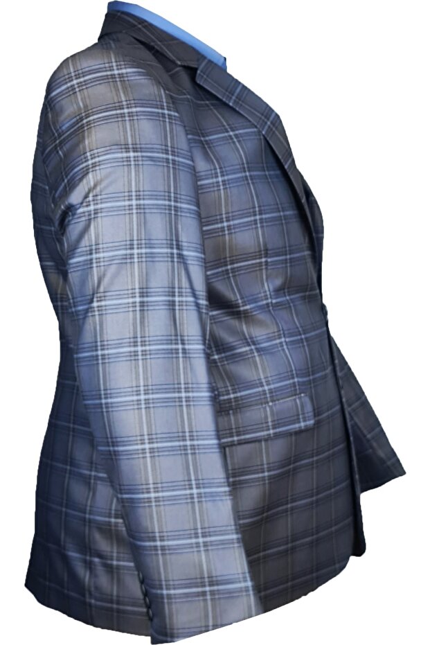 سترة بليزر منقوشة مقاس كبير/6 قطرة - 2