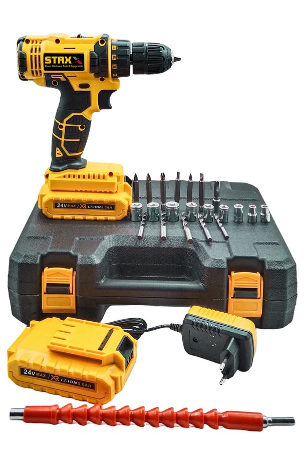 Stn1090 Turbo Şarjlı Çift Vitesli Samsung Çift Akülü 24v 5ah Vidalama Matkap + Yardımcı Komple Set - 2