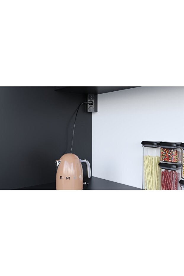 Corner-Line Shelf Socket System 3 Sockets - Black - 2