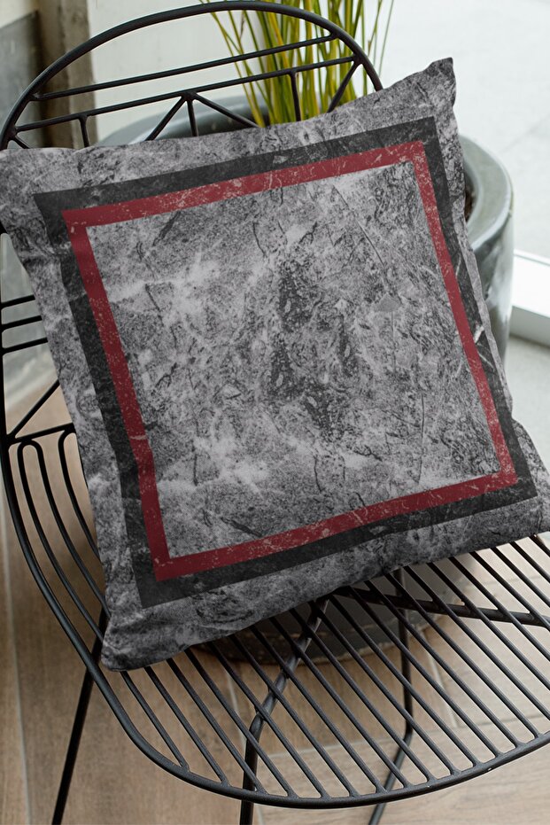 43x43cm Premium Thai Feather Woven Fabric Double Sided Framed Marble Throw Pillow Pillowcase Krl242
