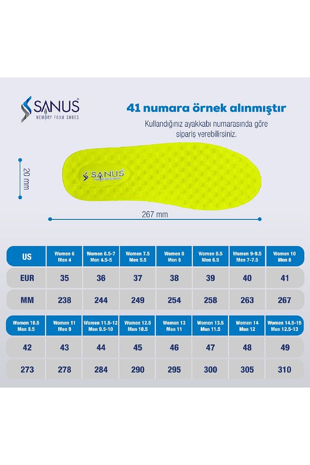 M900 Model Yumuşak Anatomik Tabanlık ,ortopedik Tabanlık,spor Tabanlık ,erkek,kadın,fosforlu Sarı - 4