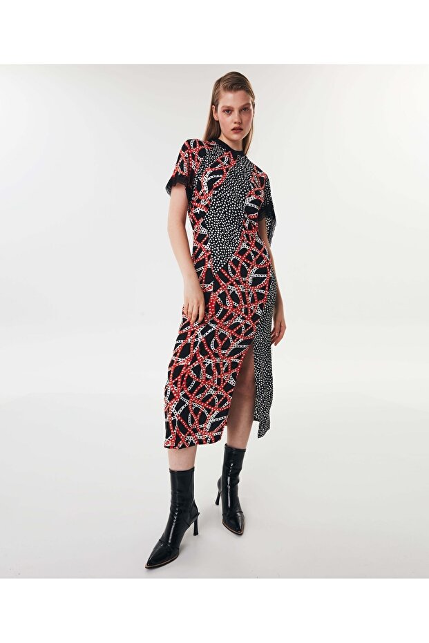 Mixed Pattern Dress - 1