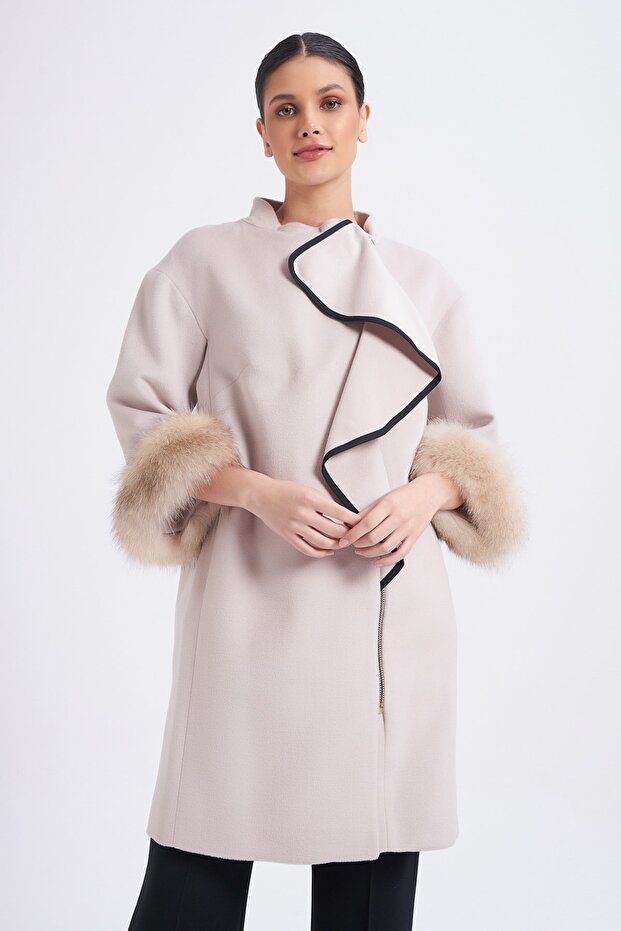 Devrik Yaka Kolları Kürklü Kaban - 1