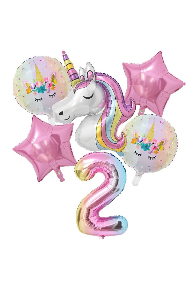 Dev Unicorn Rakam Balonlu Set - 1