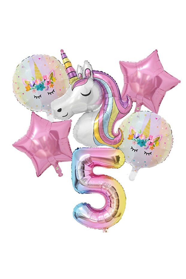 Dev Unicorn Rakam Balonlu Set - 1