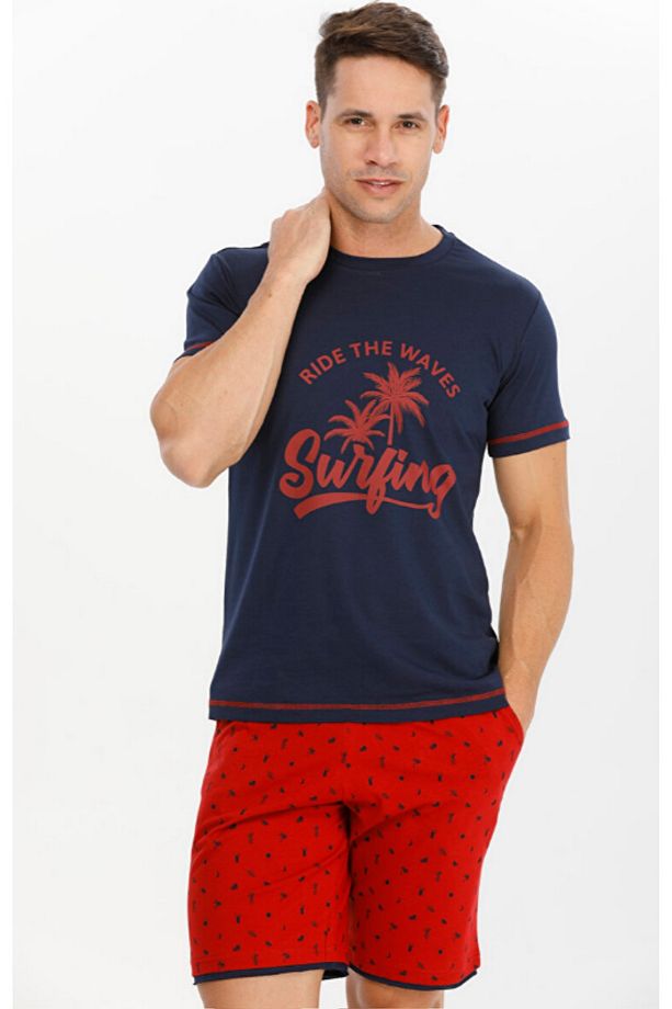 Eros Pamuklu Kısa Kollu Şort Pijama Takımı - 1
