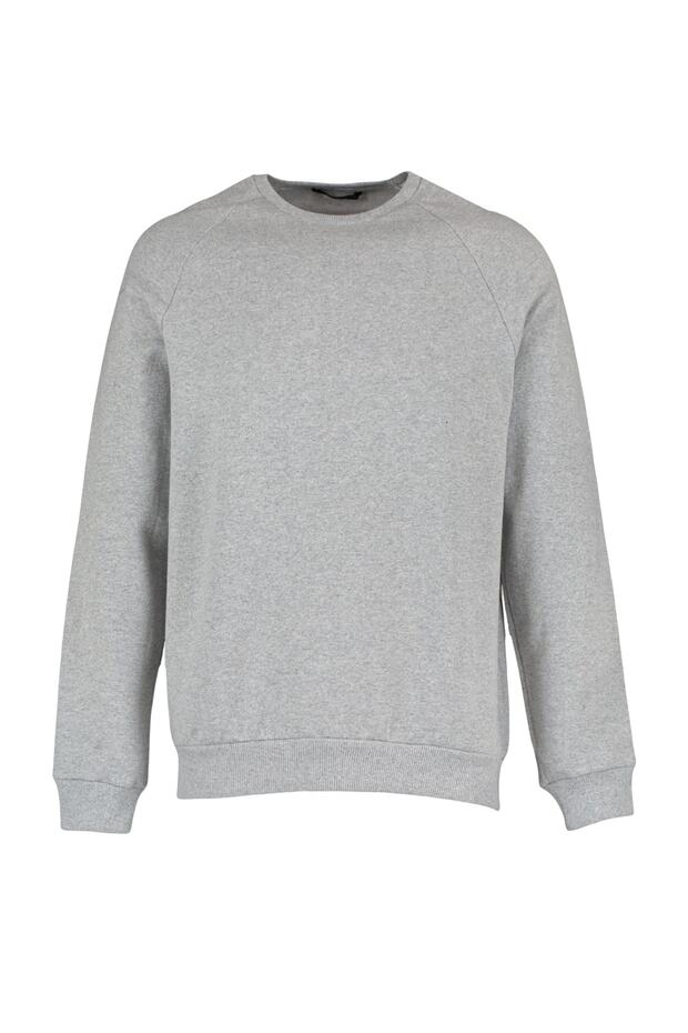 Gri Melanj Regular/Normal Kesim İçi Polar/Sıcak Tutan Sweatshirt TMNAW23SW00189 - 6