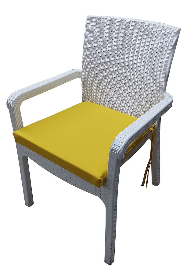 4 Adet Su Geçirmez Kumaş Rattan Minderi-sarı - 1