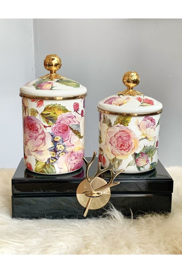 Dufy Rose Enamel Jar Set