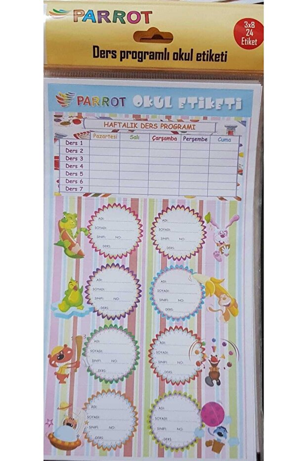 School Label with Lesson Program 3x8 24 Labels - 4