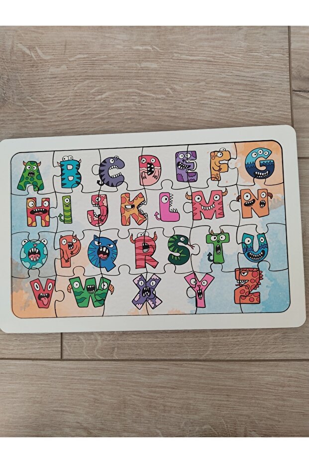 Ahşap 24 Parça Sevimli Alfabe Puzzle - 2