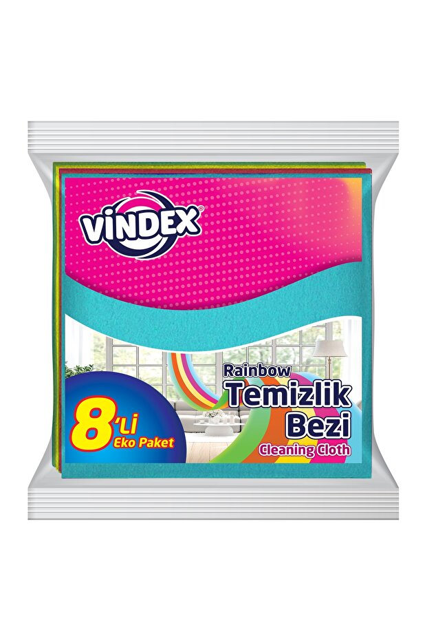 طقم قماش تنظيف قوس قزح مكون من 8 قطع
