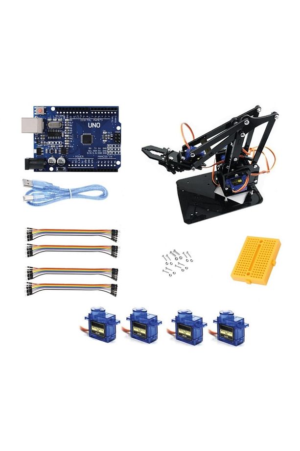 Emes Robotik Robot Kollu 4wd Engelden Kaçan Ve Çizgi Izleyen Bluetoothlu Araç Seti - 3