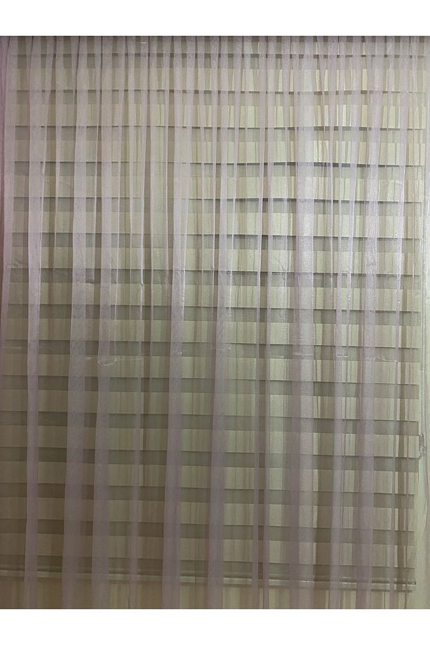 Hazır Dikili Tek Parça 250x250cm Sade Ve Zarif Lila Renk Mat Döner Ipek Hazır Tül - 1