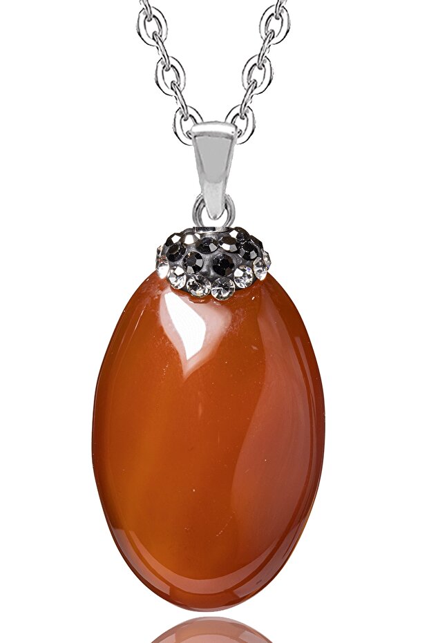 Zircon Stone - Certified Red Yemen Agate Necklace