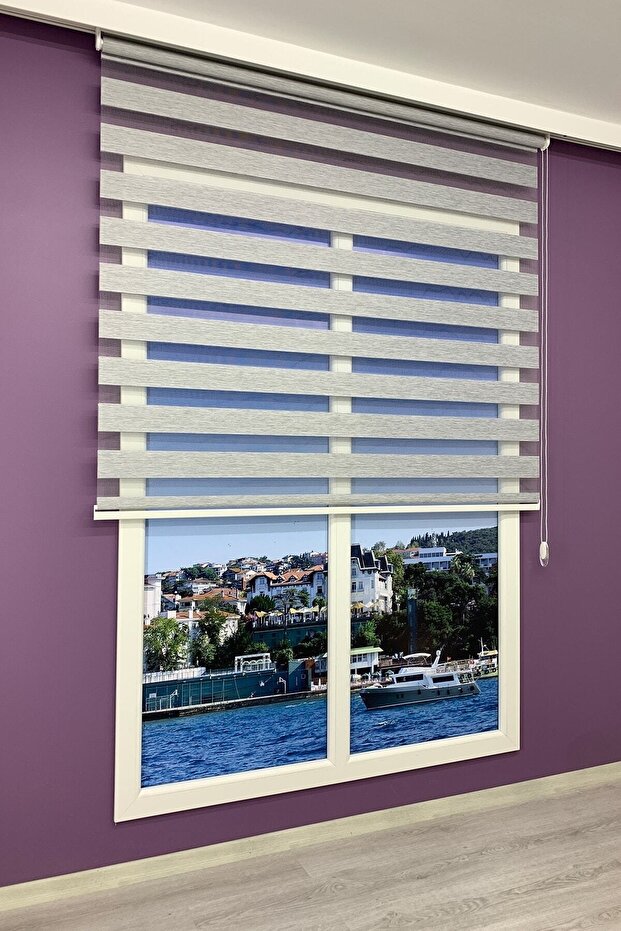 Rüyaper Gri Kırçıllı Bambu Zebra Perde - 1