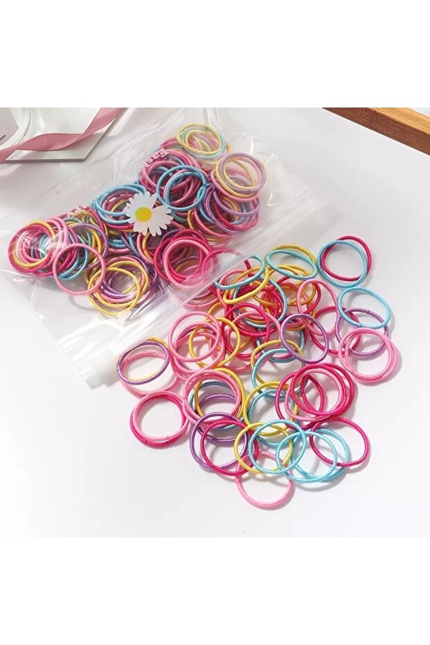 100 Pieces Mixed Color Inch Rubber Buckle in Transparent Bag